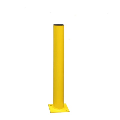 1000mm High Yellow powder coated bollard 120mm Diameter with 3.5mm wall thickness