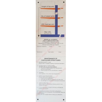 Load sign - Cantilever Racking