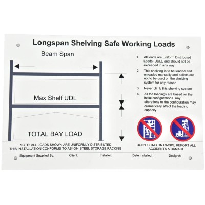  Load sign - LongSpan Heavy Duty Shelving