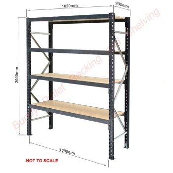 Longspan Shelving 2000mm High x 900mm Deep (1500mm Beams) ChipBoard Shelves