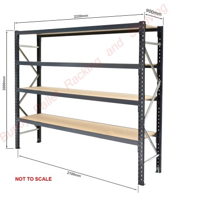 Longspan Shelving 2000mm High x 900mm Deep (2100mm Beams) ChipBoard Shelves