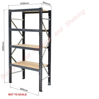 Longspan Shelving 2000mm High x 900mm Deep (900mm Beams) ChipBoard Shelves