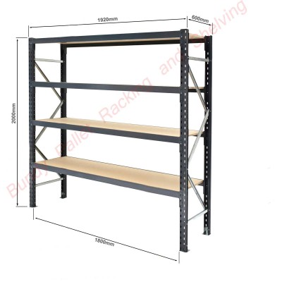 Longspan Shelving 2000mm High x 600mm Deep (1800mm Beams) ChipBoard Shelves