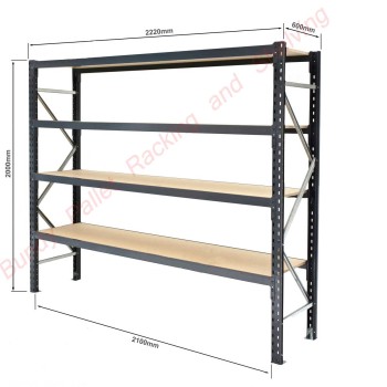 Longspan Shelving 2000mm High x 600mm Deep (2100mm Beams) ChipBoard Shelves